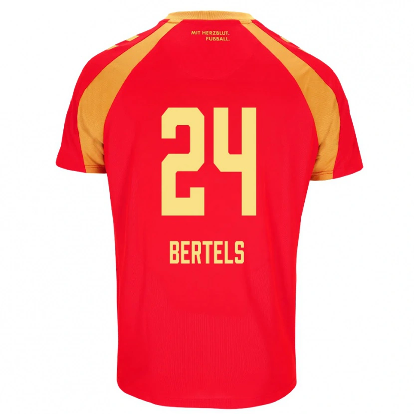 Danxen Enfant Maillot Felix Bertels #24 Rouge Orange Noir Tenues Extérieur 2026/27 T-Shirt