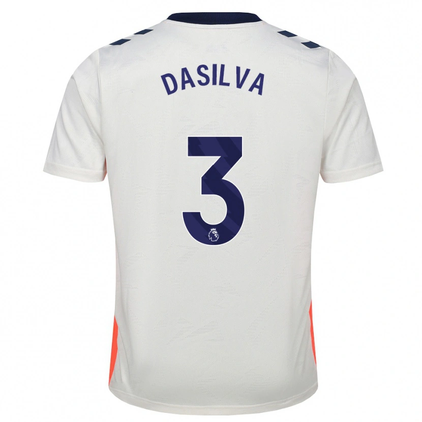 Danxen Enfant Maillot Jay Dasilva #3 Blanc Orange Bleu Royal Tenues Extérieur 2026/27 T-Shirt