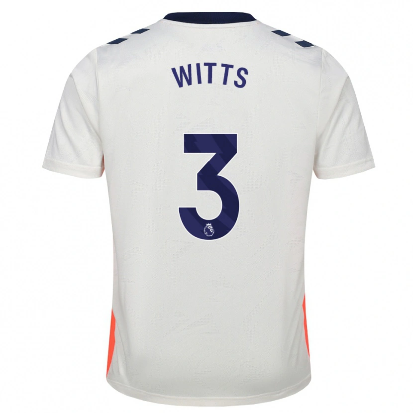 Danxen Enfant Maillot Callum Witts #3 Blanc Orange Bleu Royal Tenues Extérieur 2026/27 T-Shirt