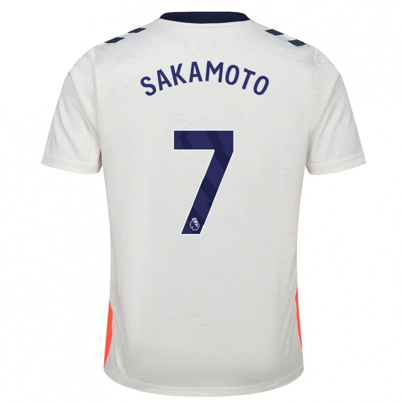 Danxen Enfant Maillot Tatsuhiro Sakamoto #7 Blanc Orange Bleu Royal Tenues Extérieur 2026/27 T-Shirt
