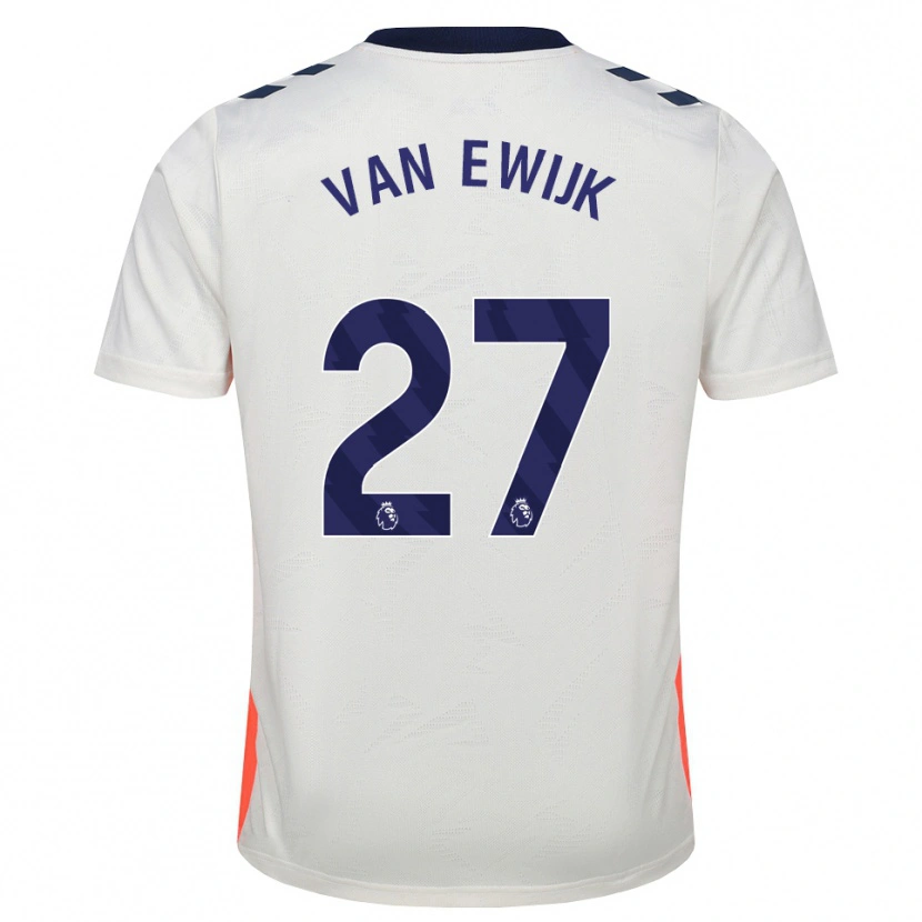 Danxen Enfant Maillot Milan Van Ewijk #27 Blanc Orange Bleu Royal Tenues Extérieur 2026/27 T-Shirt