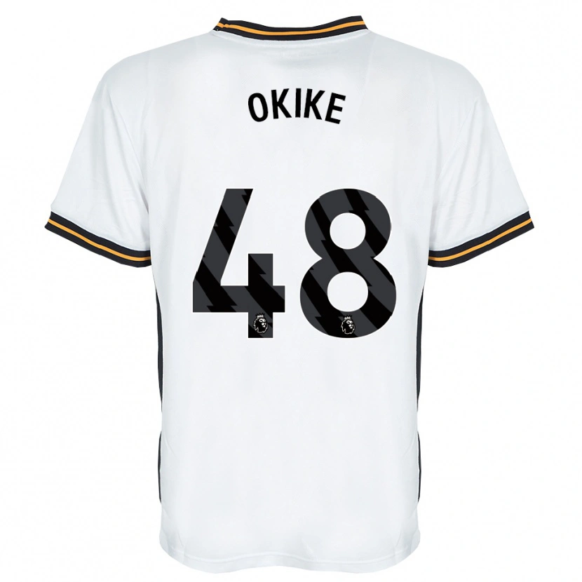 Danxen Enfant Maillot Calvin Okike #48 Blanc Orange Noir Tenues Extérieur 2026/27 T-Shirt