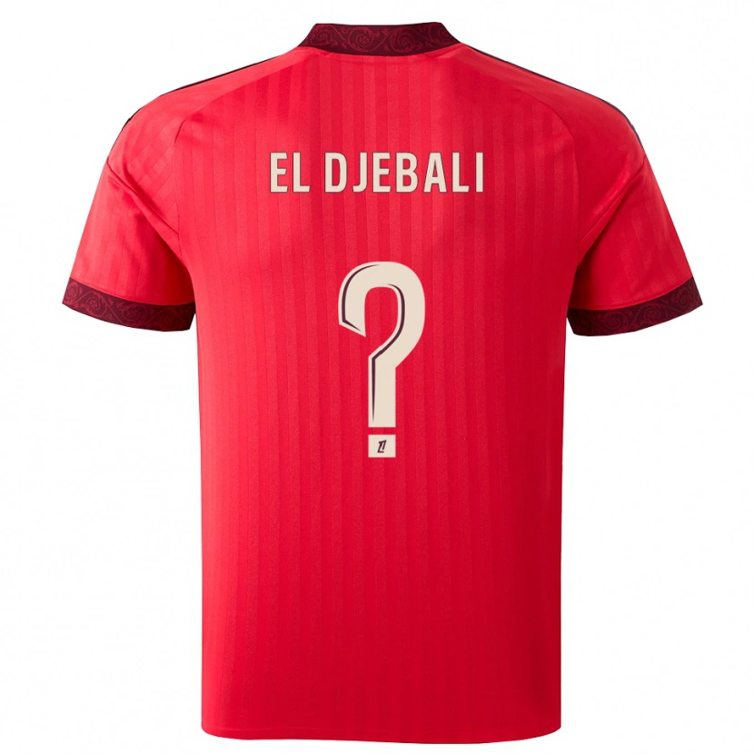 Danxen Enfant Maillot Chaim El Djebali #0 Bordeaux Rouge Blanc Tenues Extérieur 2026/27 T-Shirt