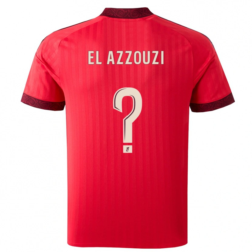 Danxen Enfant Maillot Nourdine El Azzouzi #0 Bordeaux Rouge Blanc Tenues Extérieur 2026/27 T-Shirt