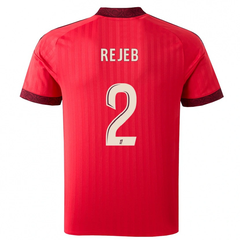 Danxen Enfant Maillot Jibril Rejeb #2 Bordeaux Rouge Blanc Tenues Extérieur 2026/27 T-Shirt