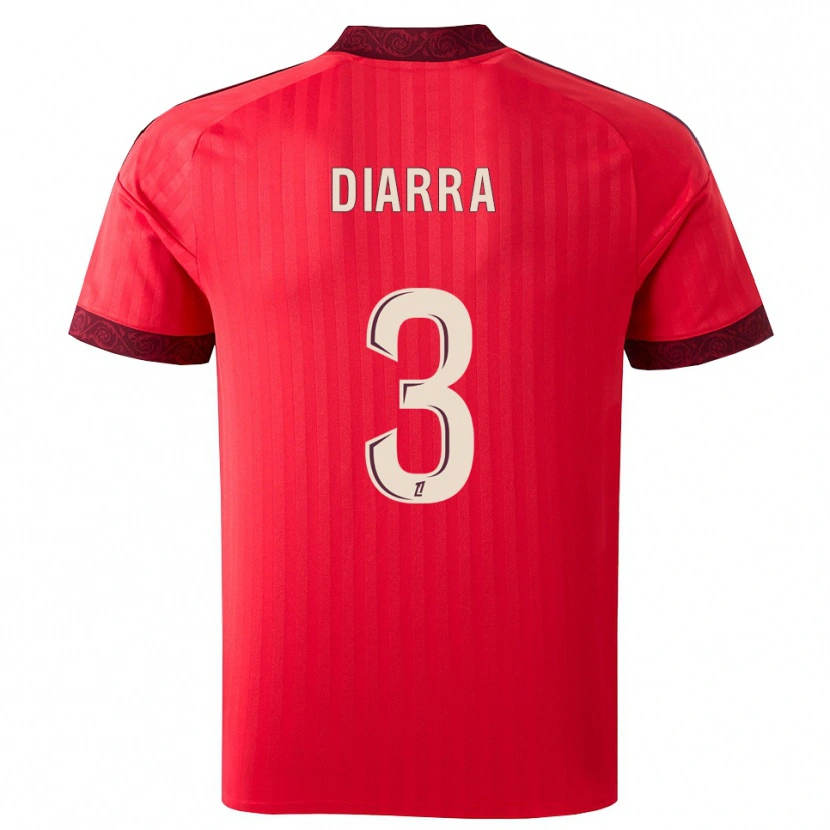 Danxen Enfant Maillot Boubakar Diarra #3 Bordeaux Rouge Blanc Tenues Extérieur 2026/27 T-Shirt