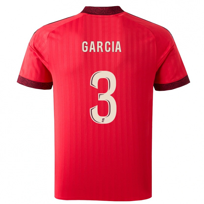 Danxen Enfant Maillot Angel García #3 Bordeaux Rouge Blanc Tenues Extérieur 2026/27 T-Shirt