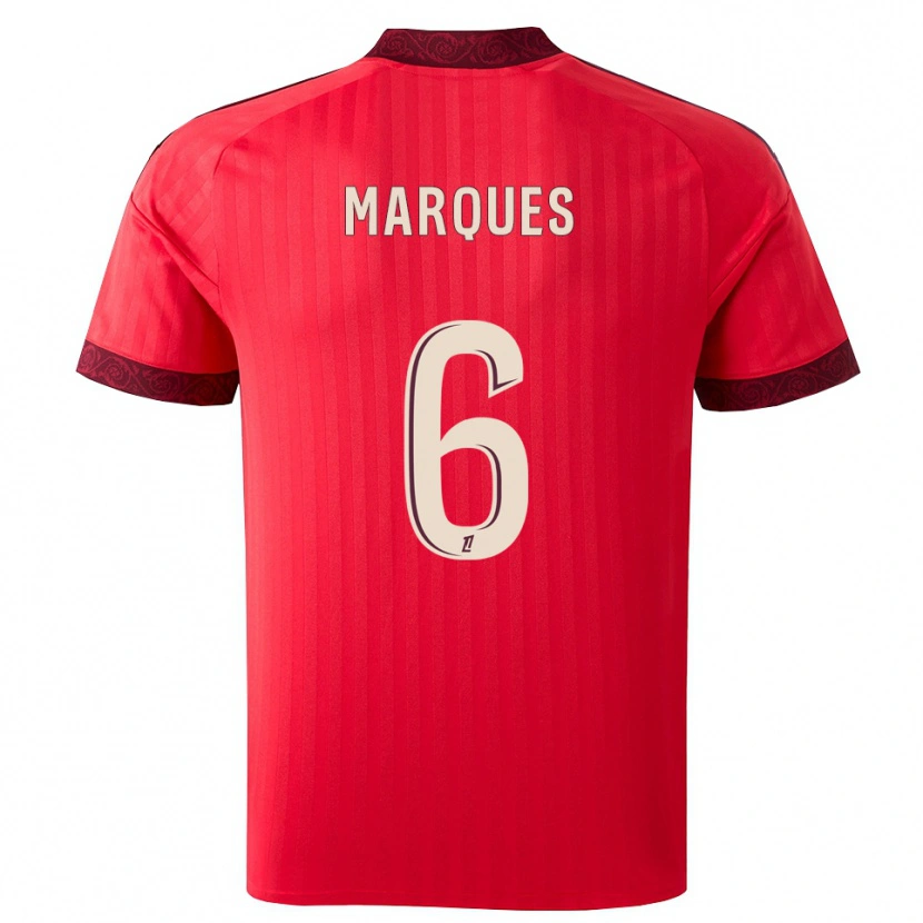 Danxen Enfant Maillot Joss Marques #6 Bordeaux Rouge Blanc Tenues Extérieur 2026/27 T-Shirt