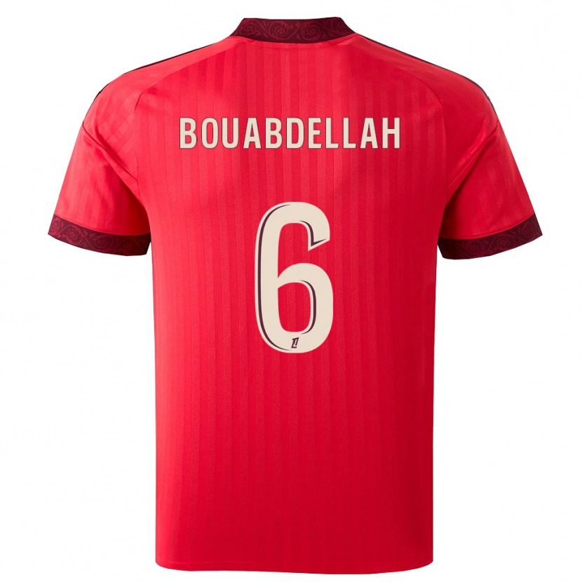 Danxen Enfant Maillot Jalis Bouabdellah #6 Bordeaux Rouge Blanc Tenues Extérieur 2026/27 T-Shirt