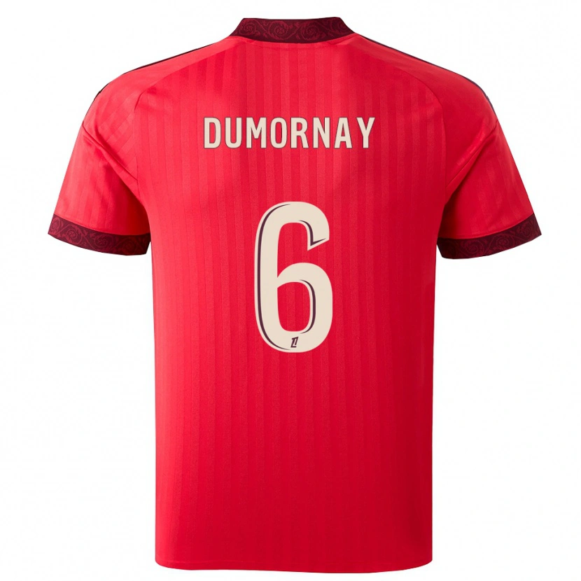 Danxen Enfant Maillot Melchie Dumornay #6 Bordeaux Rouge Blanc Tenues Extérieur 2026/27 T-Shirt