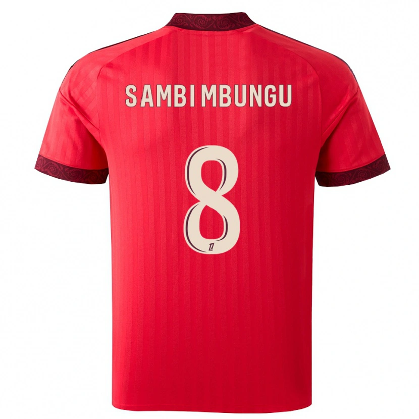 Danxen Enfant Maillot Cluver Sambi Mbungu #8 Bordeaux Rouge Blanc Tenues Extérieur 2026/27 T-Shirt