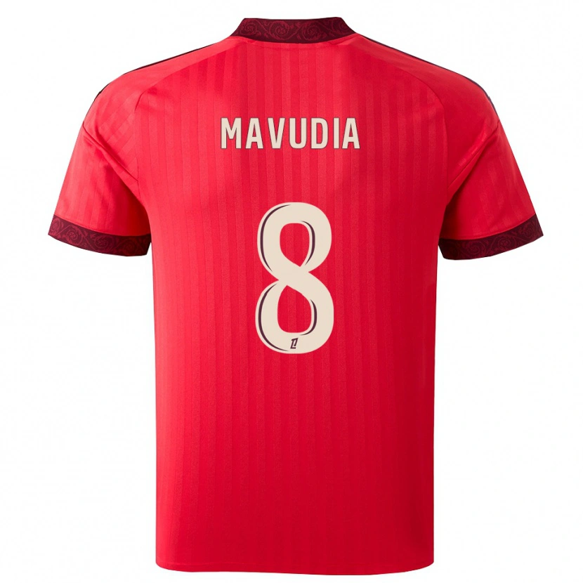 Danxen Enfant Maillot Billy-Paul Mavudia #8 Bordeaux Rouge Blanc Tenues Extérieur 2026/27 T-Shirt