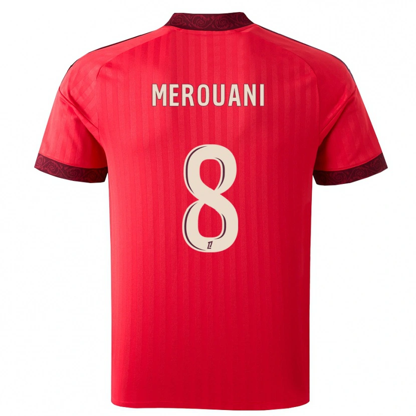 Danxen Enfant Maillot Djibril Merouani #8 Bordeaux Rouge Blanc Tenues Extérieur 2026/27 T-Shirt