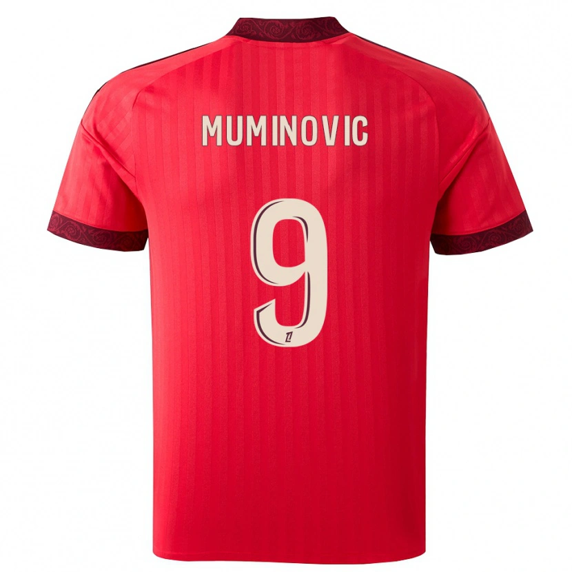 Danxen Enfant Maillot Ajdin Muminovic #9 Bordeaux Rouge Blanc Tenues Extérieur 2026/27 T-Shirt