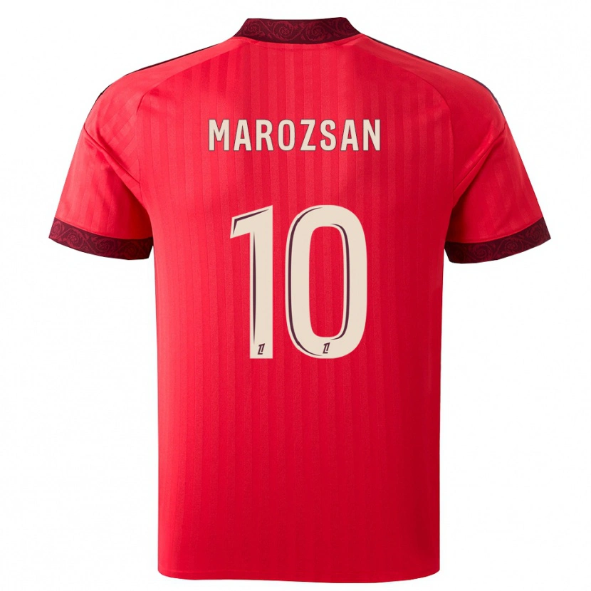 Danxen Enfant Maillot Dzsenifer Marozsan #10 Bordeaux Rouge Blanc Tenues Extérieur 2026/27 T-Shirt