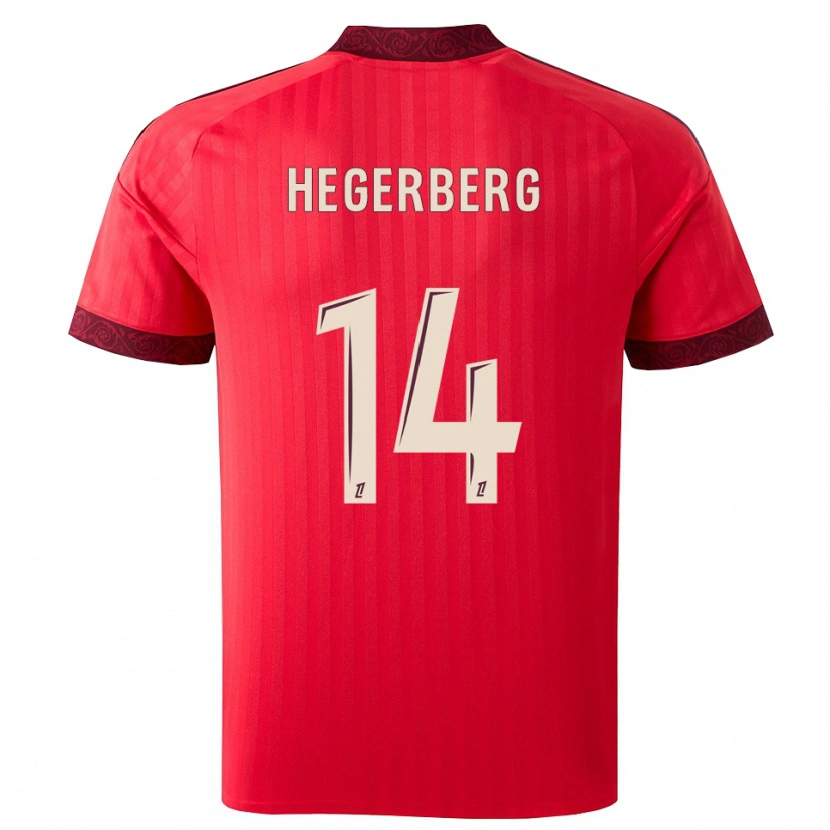Danxen Enfant Maillot Ada Hegerberg #14 Bordeaux Rouge Blanc Tenues Extérieur 2026/27 T-Shirt