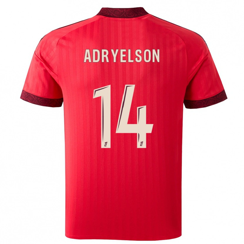 Danxen Enfant Maillot Adryelson #14 Bordeaux Rouge Blanc Tenues Extérieur 2026/27 T-Shirt