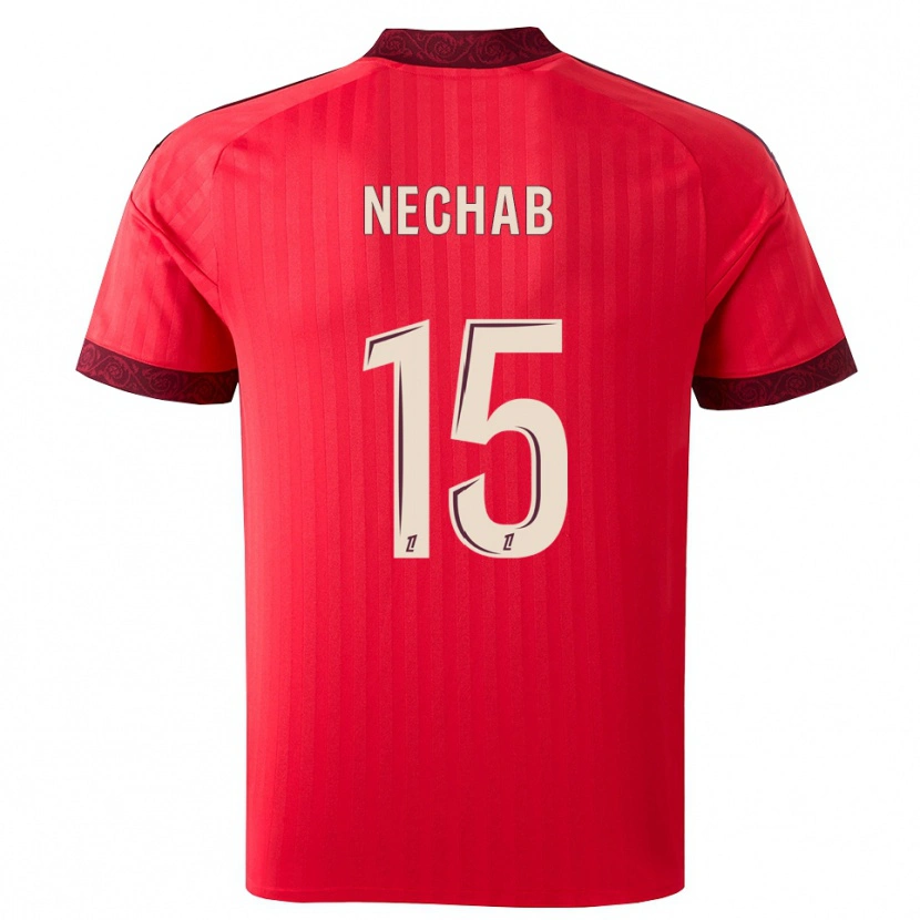 Danxen Enfant Maillot Walid Nechab #15 Bordeaux Rouge Blanc Tenues Extérieur 2026/27 T-Shirt