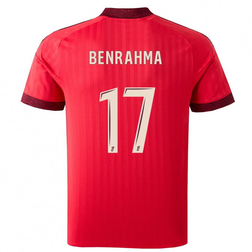Danxen Enfant Maillot Said Benrahma #17 Bordeaux Rouge Blanc Tenues Extérieur 2026/27 T-Shirt