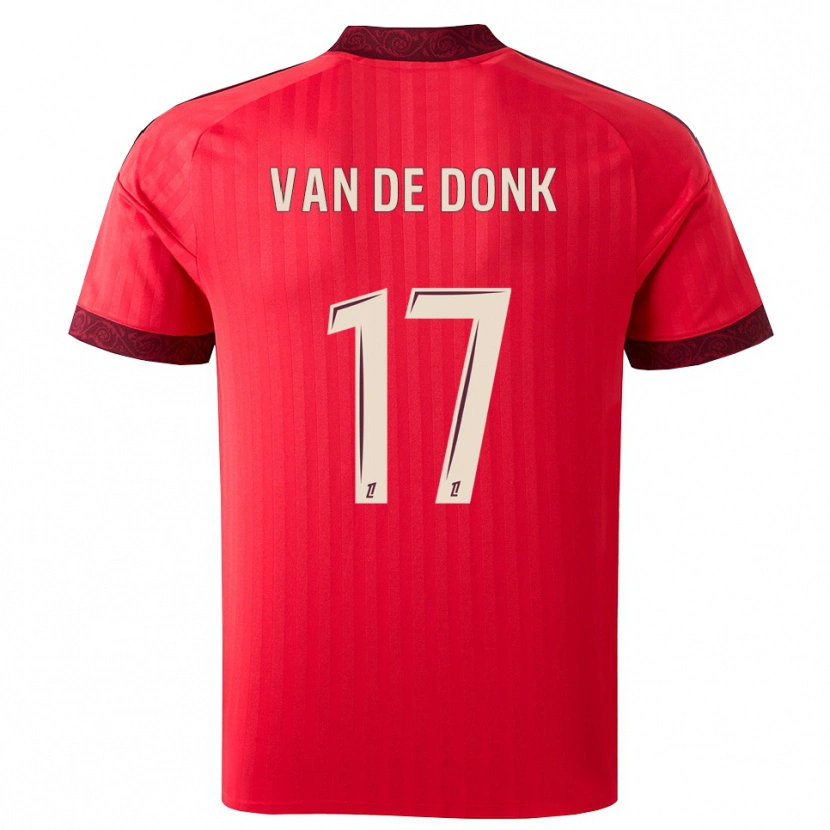 Danxen Enfant Maillot Danielle Van De Donk #17 Bordeaux Rouge Blanc Tenues Extérieur 2026/27 T-Shirt