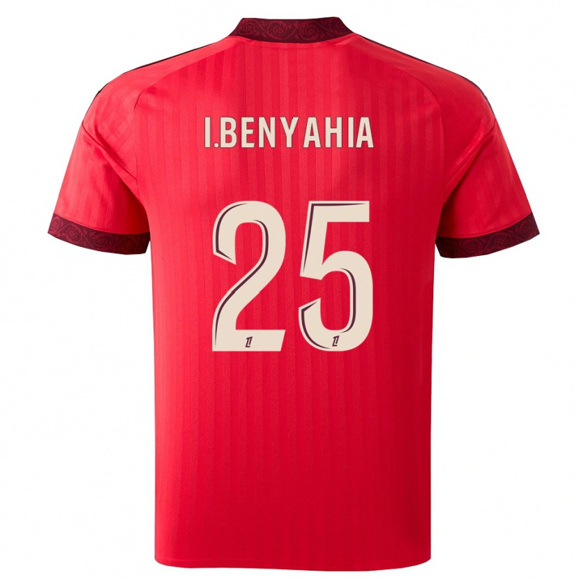 Danxen Enfant Maillot Ines Benyahia #25 Bordeaux Rouge Blanc Tenues Extérieur 2026/27 T-Shirt
