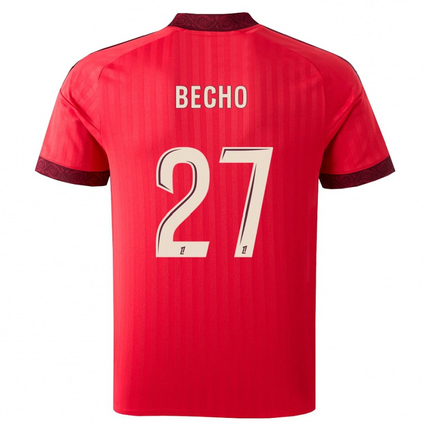 Danxen Enfant Maillot Vicki Bècho #27 Bordeaux Rouge Blanc Tenues Extérieur 2026/27 T-Shirt