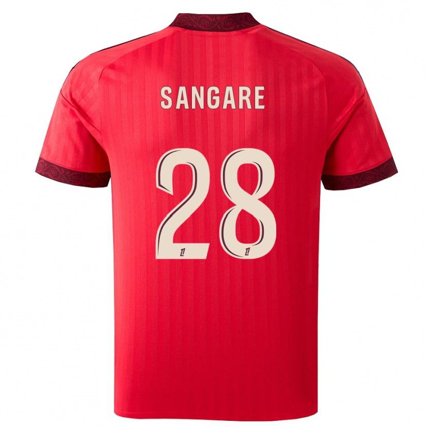 Danxen Enfant Maillot Wassa Sangaré #28 Bordeaux Rouge Blanc Tenues Extérieur 2026/27 T-Shirt