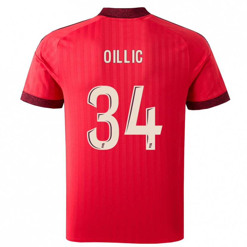 Danxen Enfant Maillot Laureen Oillic #34 Bordeaux Rouge Blanc Tenues Extérieur 2026/27 T-Shirt