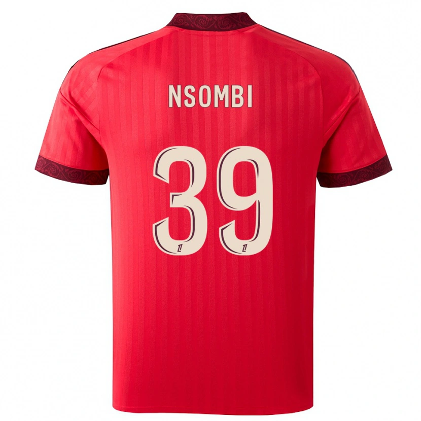Danxen Enfant Maillot Gael Nsombi #39 Bordeaux Rouge Blanc Tenues Extérieur 2026/27 T-Shirt