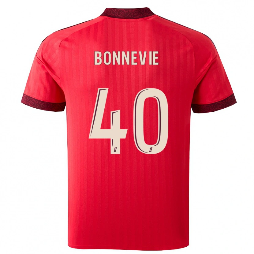 Danxen Enfant Maillot Kayne Bonnevie #40 Bordeaux Rouge Blanc Tenues Extérieur 2026/27 T-Shirt