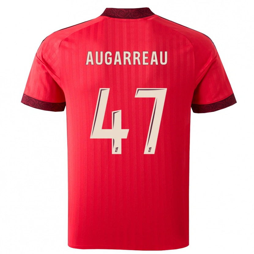 Danxen Enfant Maillot Sofiane Augarreau #47 Bordeaux Rouge Blanc Tenues Extérieur 2026/27 T-Shirt