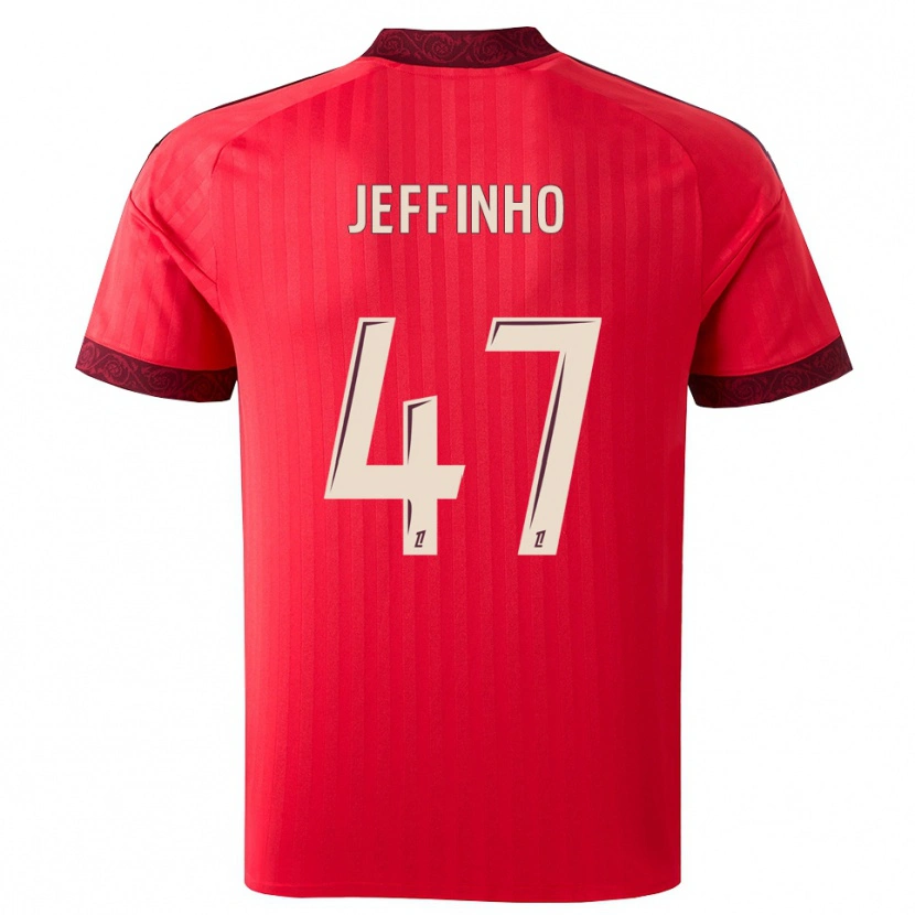 Danxen Enfant Maillot Jeffinho #47 Bordeaux Rouge Blanc Tenues Extérieur 2026/27 T-Shirt