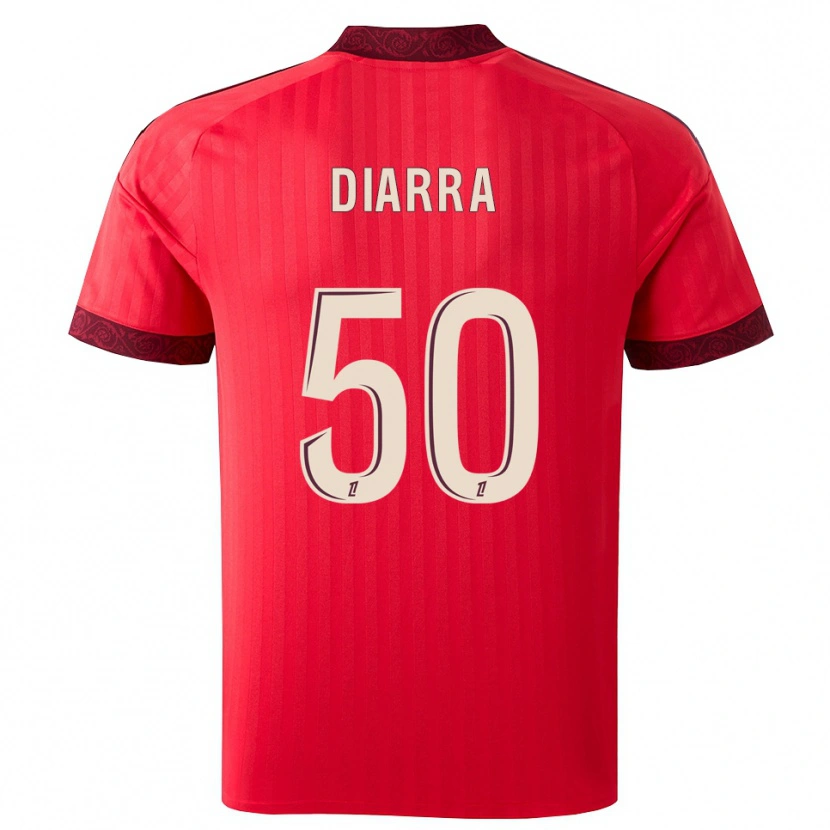 Danxen Enfant Maillot Lassine Diarra #50 Bordeaux Rouge Blanc Tenues Extérieur 2026/27 T-Shirt
