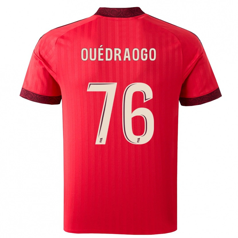 Danxen Enfant Maillot Mohamed Ouédraogo #76 Bordeaux Rouge Blanc Tenues Extérieur 2026/27 T-Shirt
