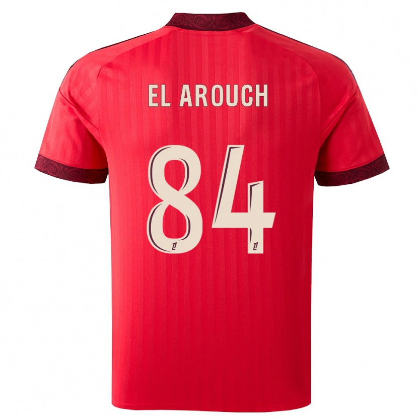 Danxen Enfant Maillot Mohamed El Arouch #84 Bordeaux Rouge Blanc Tenues Extérieur 2026/27 T-Shirt