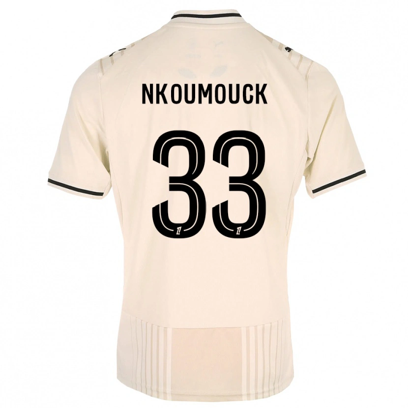 Danxen Enfant Maillot Marc-Anthony Nkoumouck #33 Dentelle Ancienne Noir Blanc Antique Tenues Extérieur 2026/27 T-Shirt