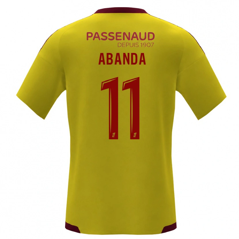 Danxen Enfant Maillot Leroy Abanda #11 Jaune Rouge Vert Tenues Extérieur 2026/27 T-Shirt
