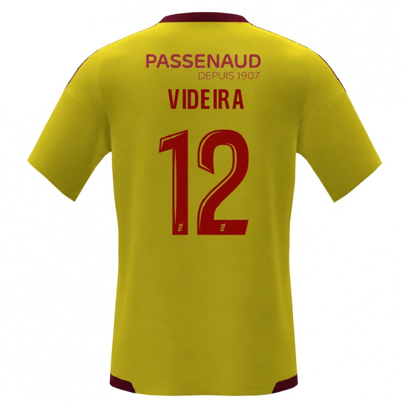 Danxen Enfant Maillot Lenny Videira #12 Jaune Rouge Vert Tenues Extérieur 2026/27 T-Shirt
