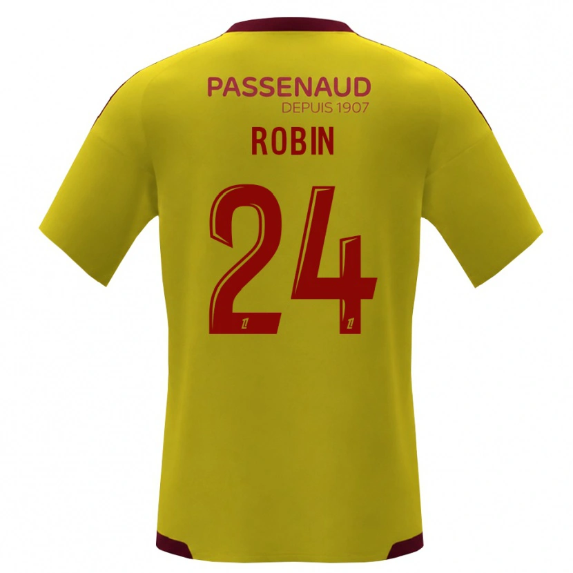 Danxen Enfant Maillot Milan Robin #24 Jaune Rouge Vert Tenues Extérieur 2026/27 T-Shirt