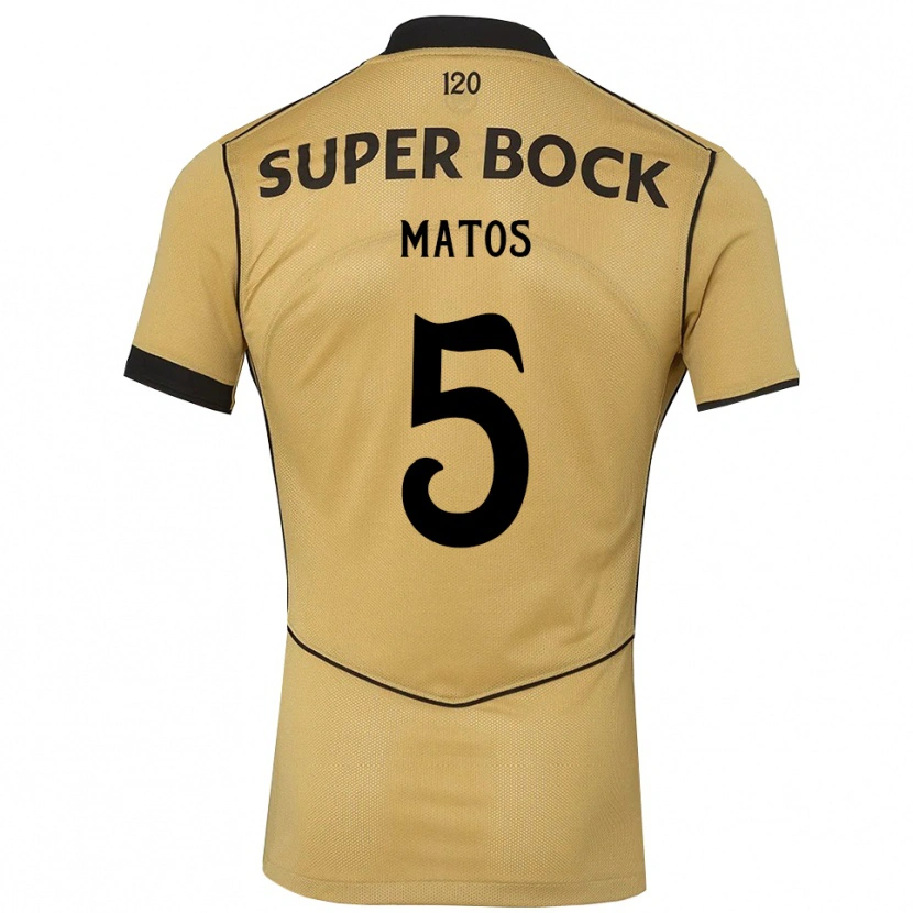 Danxen Enfant Maillot Sérgio Matos #5 Goldenrod Noir Tenues Extérieur 2026/27 T-Shirt