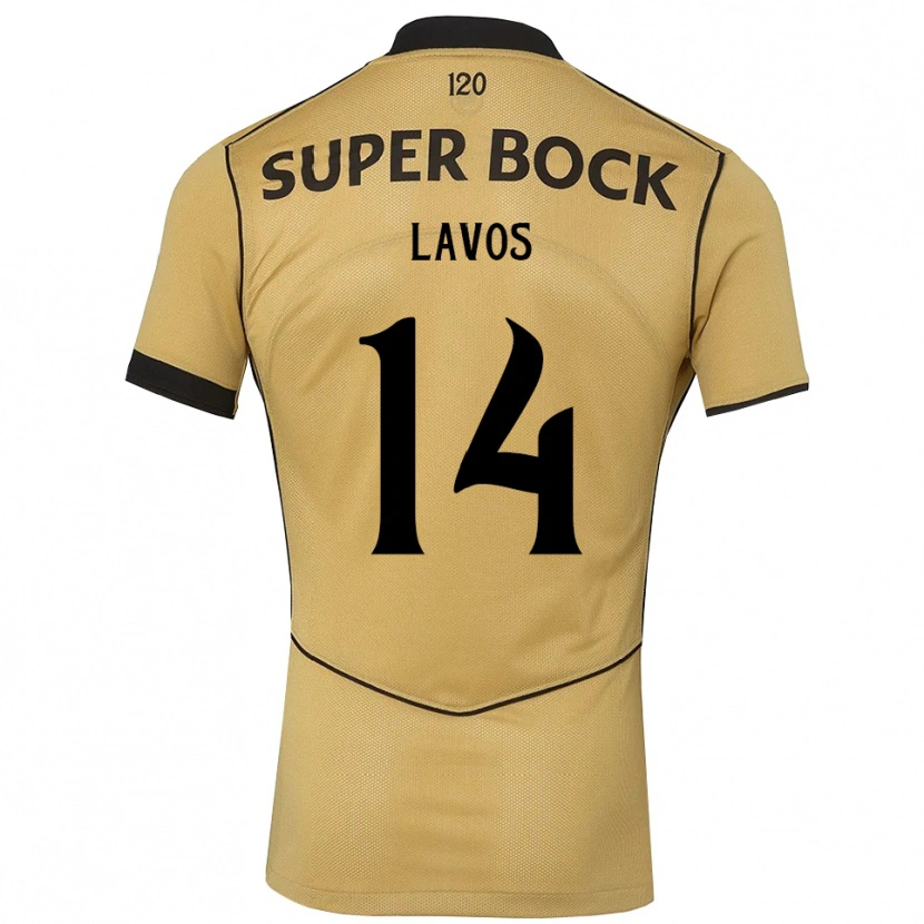 Danxen Enfant Maillot Bernardo Lavos #14 Goldenrod Noir Tenues Extérieur 2026/27 T-Shirt