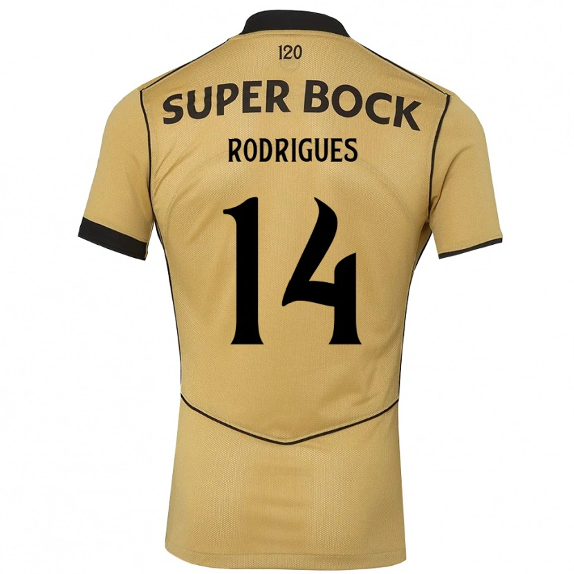 Danxen Enfant Maillot Paulo Rodrigues #14 Goldenrod Noir Tenues Extérieur 2026/27 T-Shirt