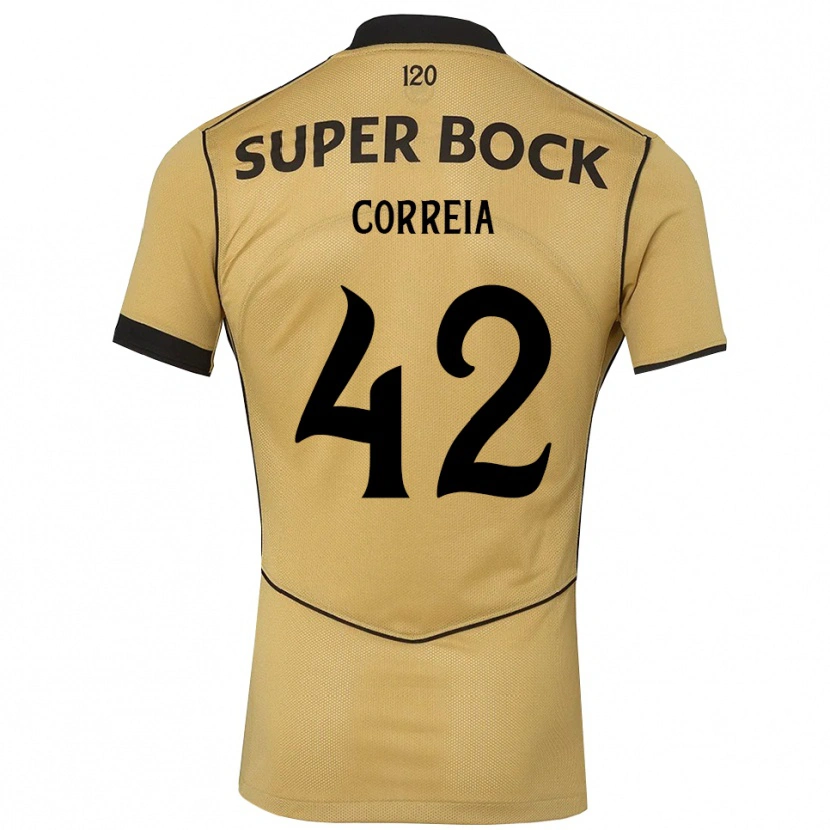 Danxen Enfant Maillot Leonete Maísa Nozerand Correia #42 Goldenrod Noir Tenues Extérieur 2026/27 T-Shirt
