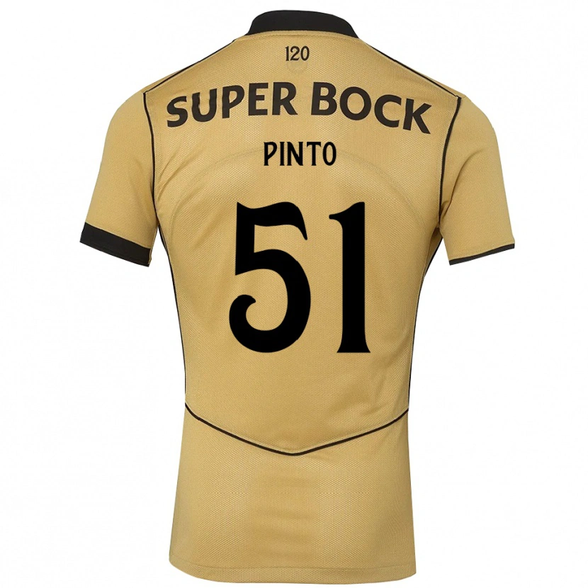 Danxen Enfant Maillot Diogo Pinto #51 Goldenrod Noir Tenues Extérieur 2026/27 T-Shirt