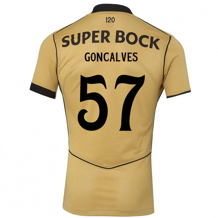 Danxen Enfant Maillot Inês Gonçalves #57 Goldenrod Noir Tenues Extérieur 2026/27 T-Shirt