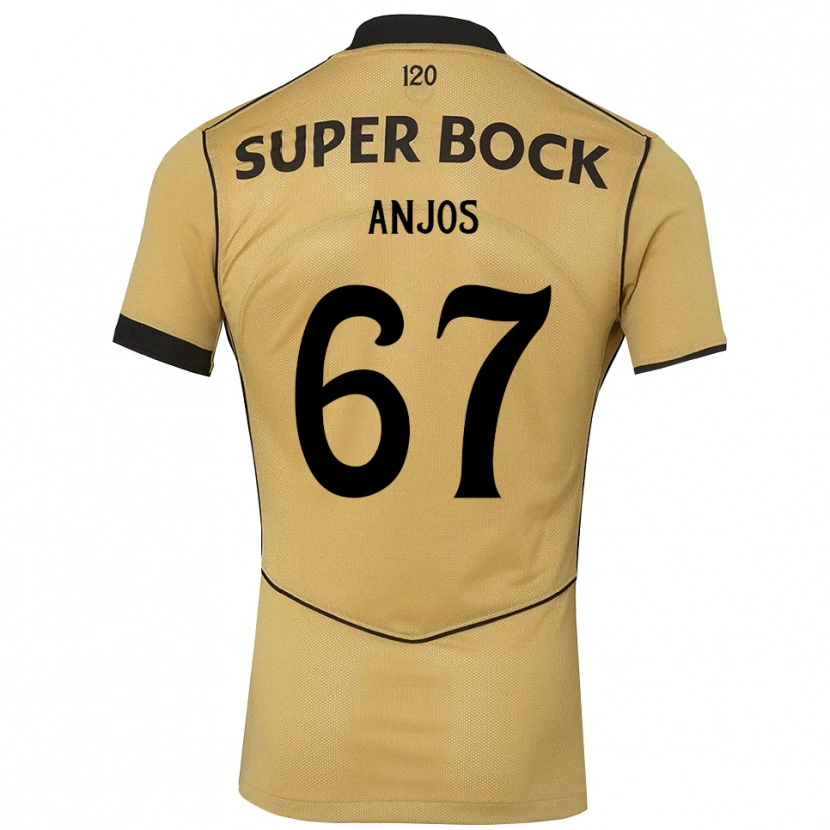 Danxen Enfant Maillot Lucas Anjos #67 Goldenrod Noir Tenues Extérieur 2026/27 T-Shirt
