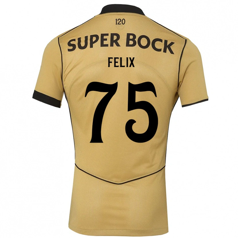Danxen Enfant Maillot Vando Félix #75 Goldenrod Noir Tenues Extérieur 2026/27 T-Shirt