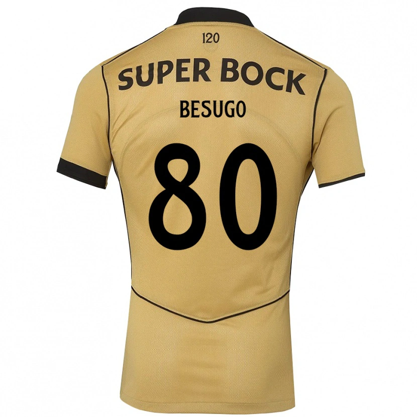 Danxen Enfant Maillot Rafael Besugo #80 Goldenrod Noir Tenues Extérieur 2026/27 T-Shirt