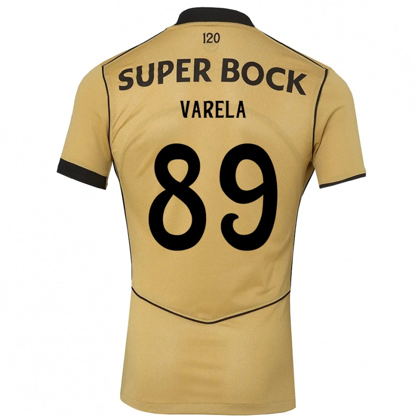Danxen Enfant Maillot Leonardo Varela #89 Goldenrod Noir Tenues Extérieur 2026/27 T-Shirt