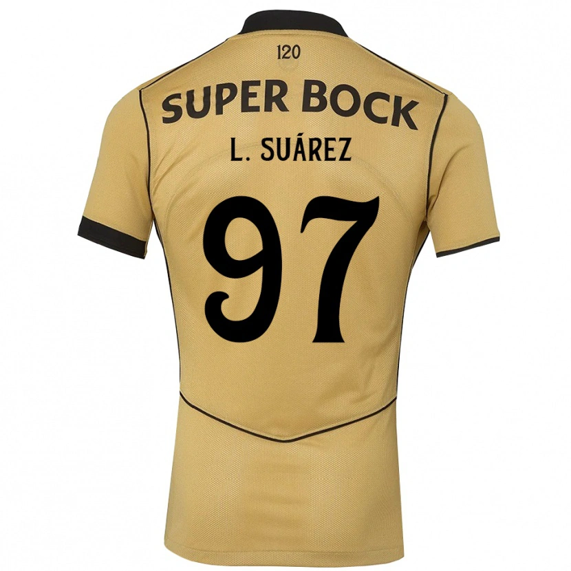 Danxen Enfant Maillot Luis Suárez #97 Goldenrod Noir Tenues Extérieur 2026/27 T-Shirt